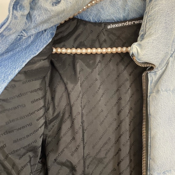 Alexander Wang Denim Bleached Wash Puffer Jacket - Picture 10 of 13